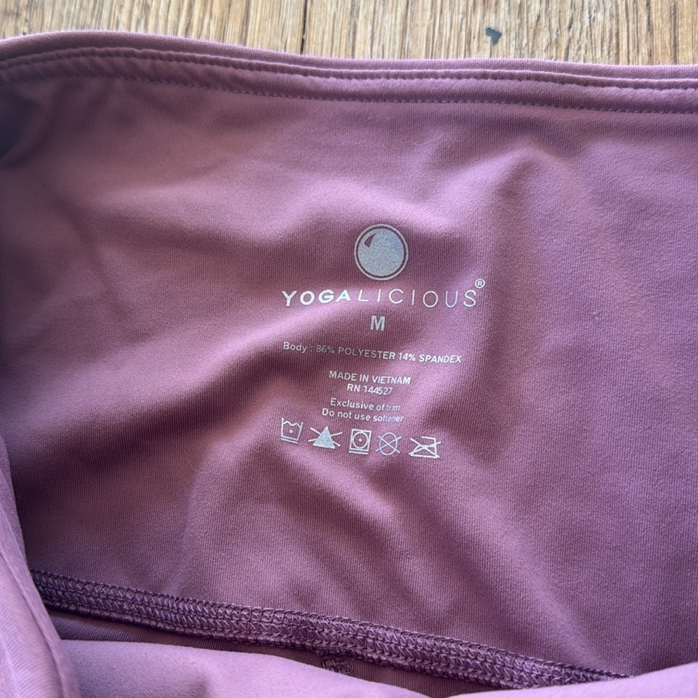 Yogalicious Ankle Leggings Women's High Waist Leggings for Yoga Size M Mauve NWT - Picture 7 of 8